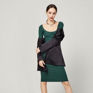 Reformation Adina Dress Emerald Green